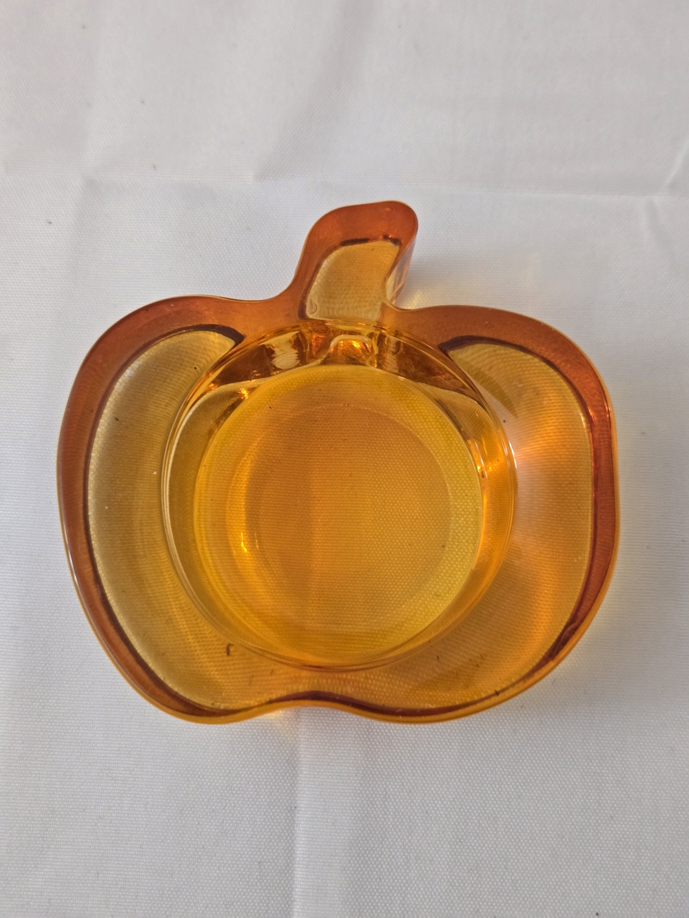Amber Glass Pumpkin Votive Tealight Candle Holder Fall Thanksgiving Decor 3.5"